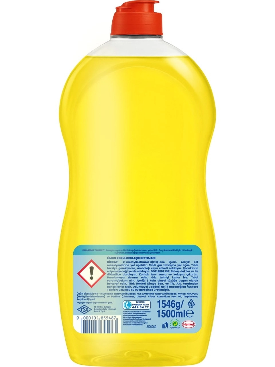 Tursil Limon Kokulu Sıvı Bulaşık Deterjanı 1.5 lt