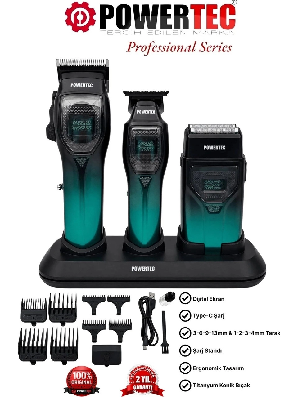 Powertec TR-5900 3’lü Erkek Bakım Seti