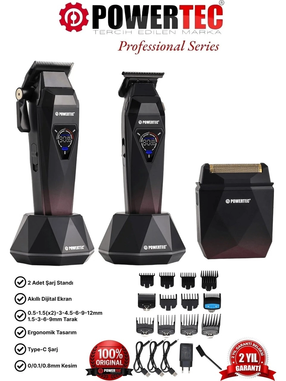 Powertec TR-5800 3in1 Erkek Bakım Seti