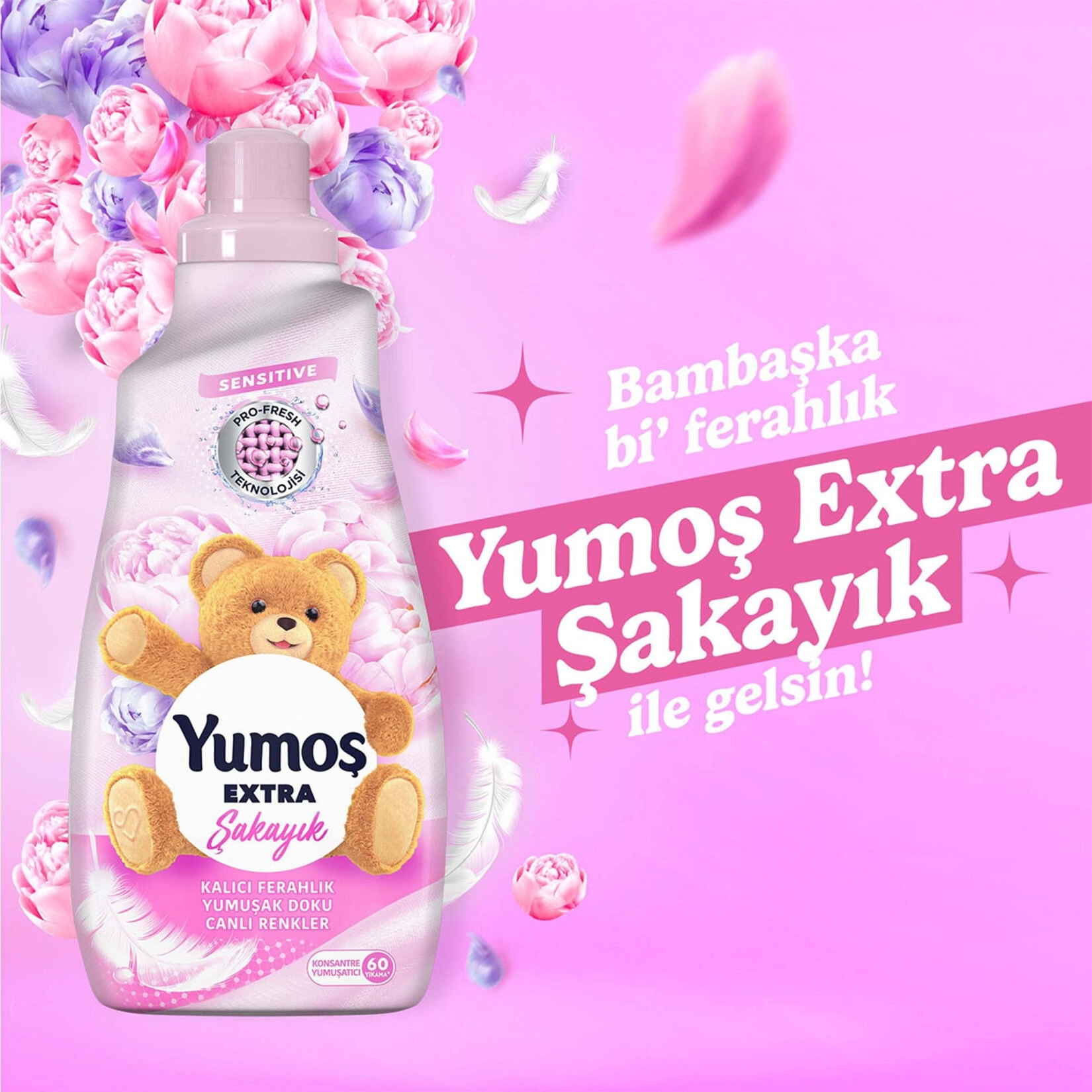 Yumoş Extra Konsantre Şakayık Yumuşatıcı 60 Yıkama 1.44 lt