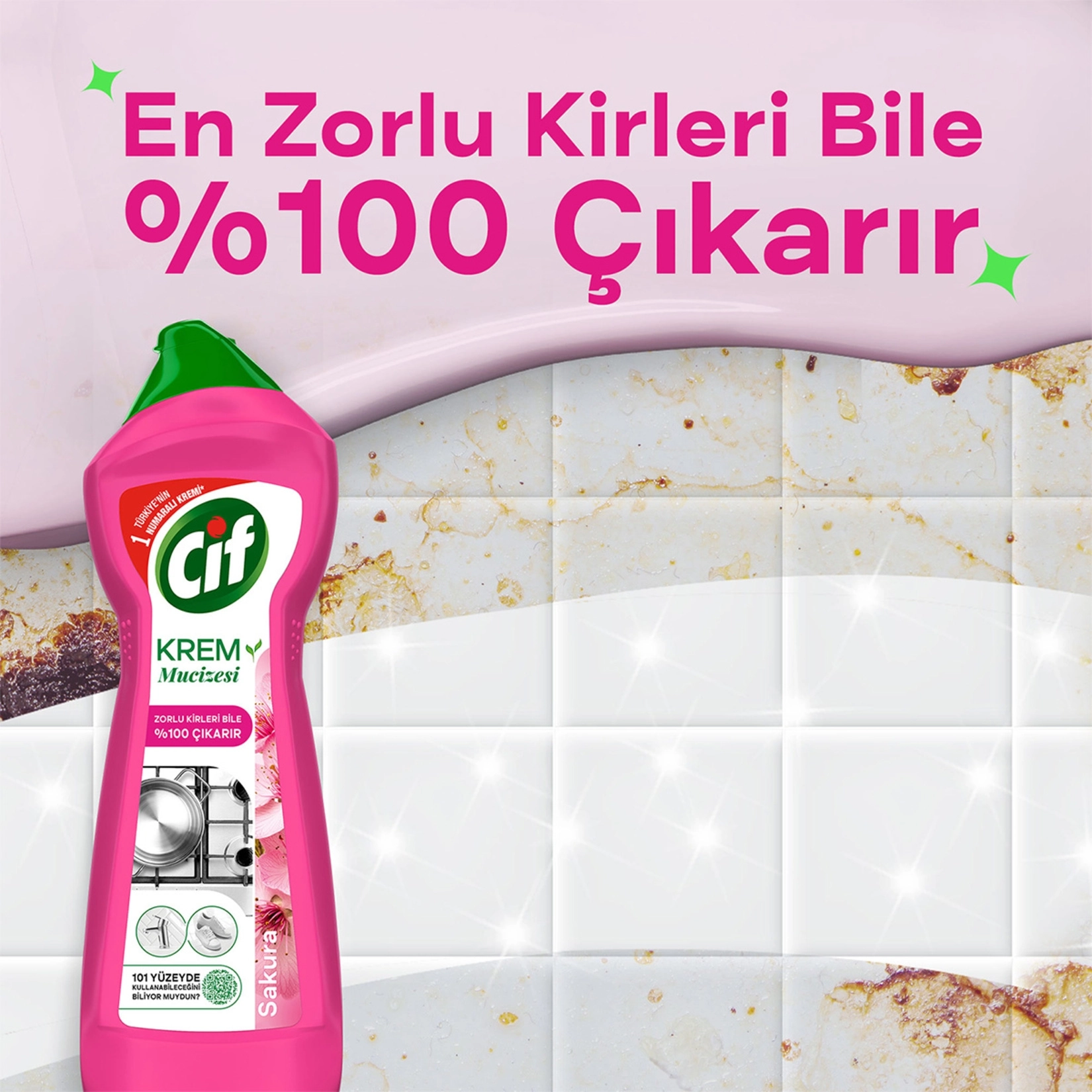 Cif Krem Sakura Mutfak Banyo Temizleyici 750 ml