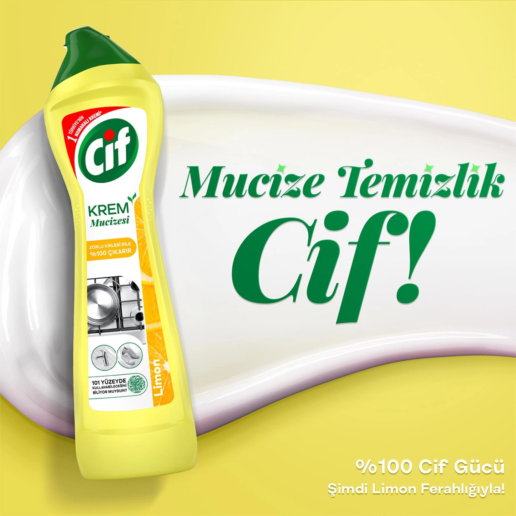 Cif Krem Limon Yüzey Temizleyici 500 ml