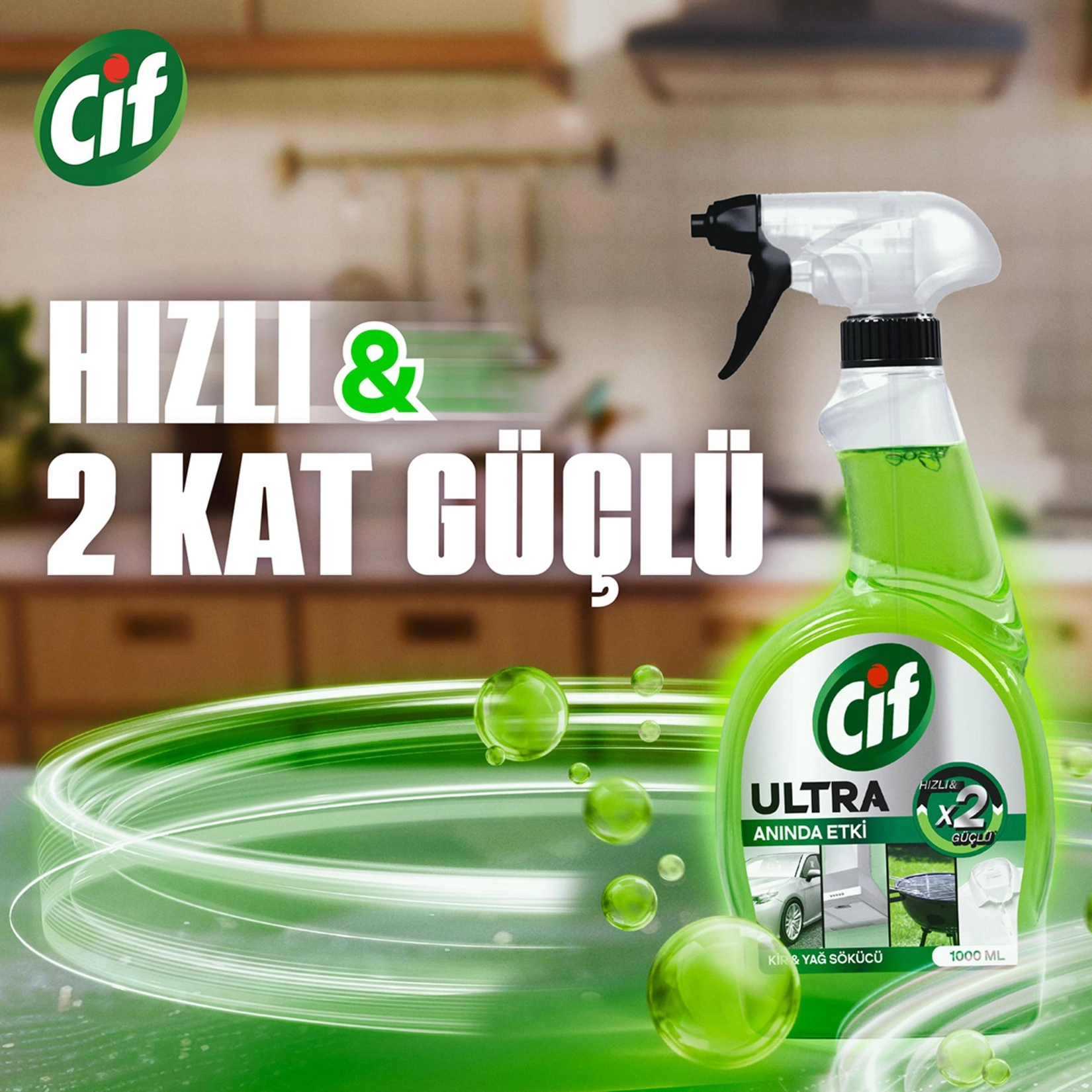 Cif Ultra Anında Etki Kir ve Yağ Çözücü 1 lt