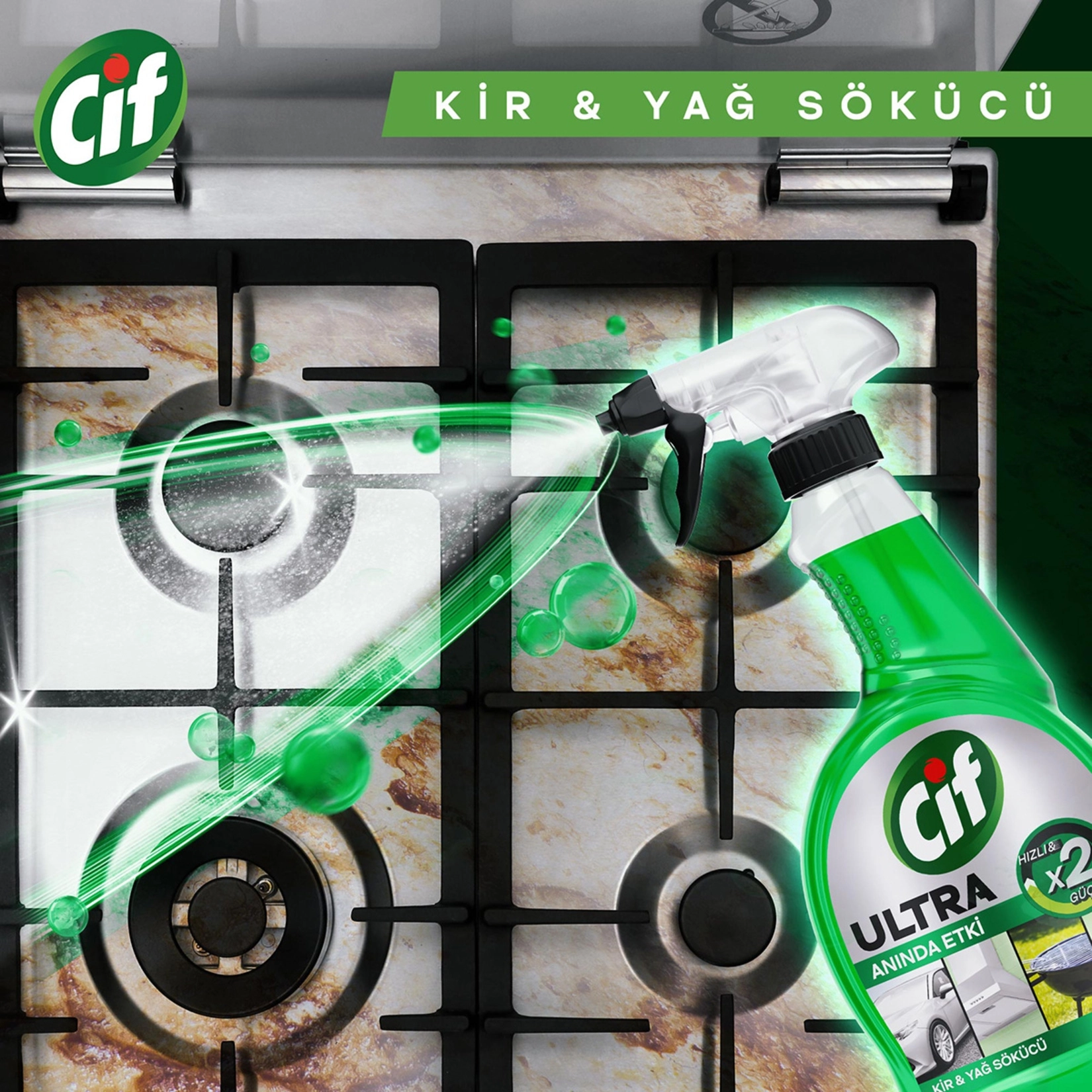 Cif Ultra Anında Etki Kir ve Yağ Çözücü 1 lt