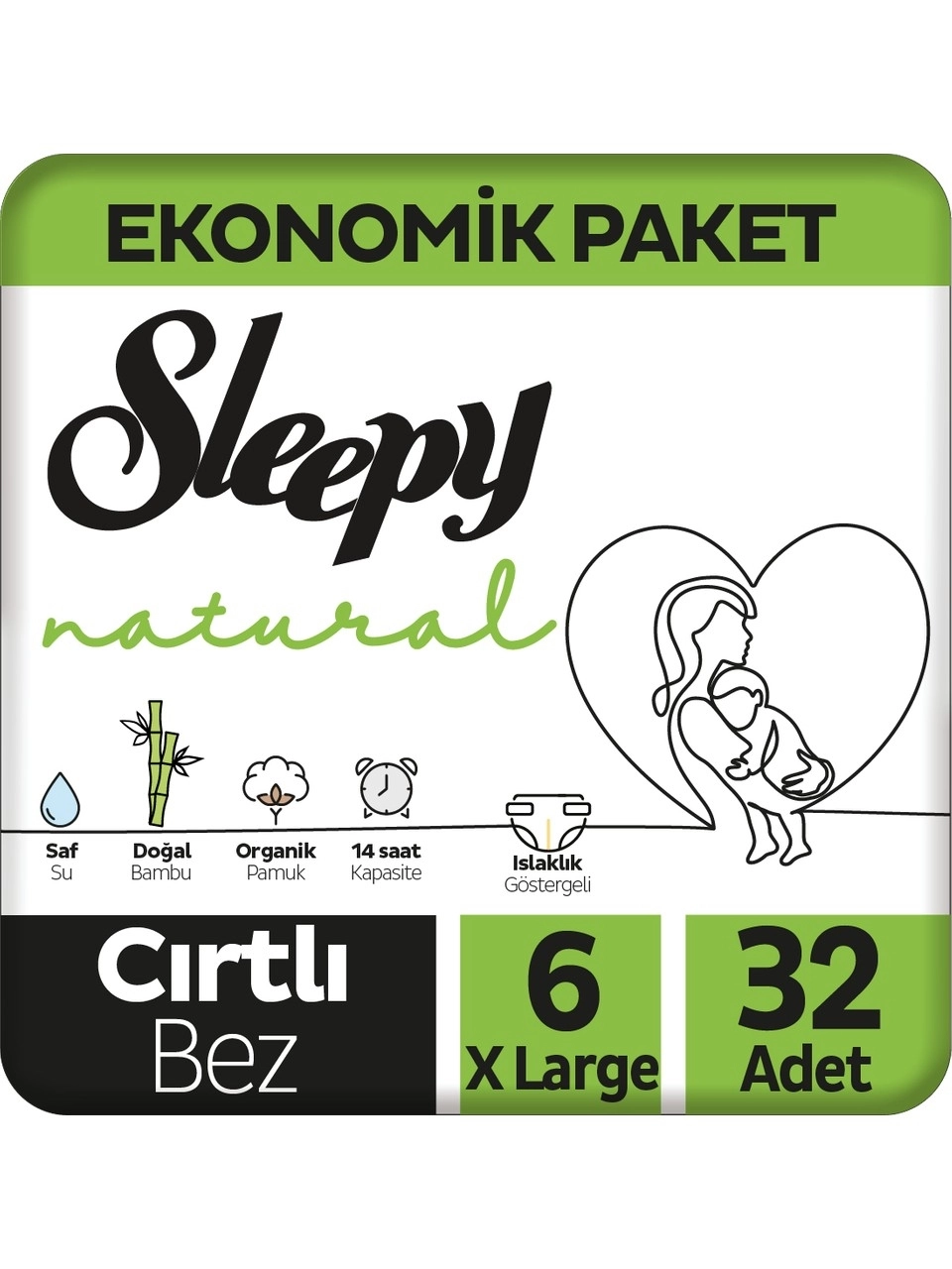 Sleepy Natural 6 Numara X Large 32’li Bebek Bezi