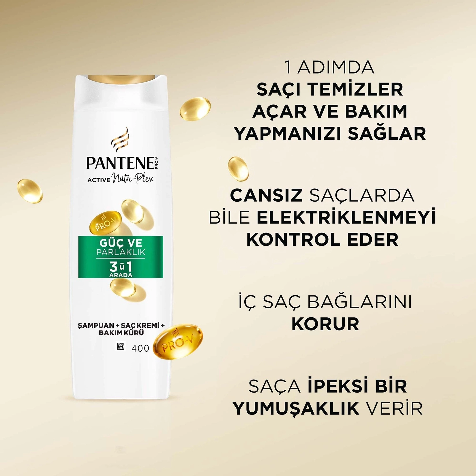 Pantene Güç Ve Parlaklık 3’Ü 1 Arada Şampuan 400Ml