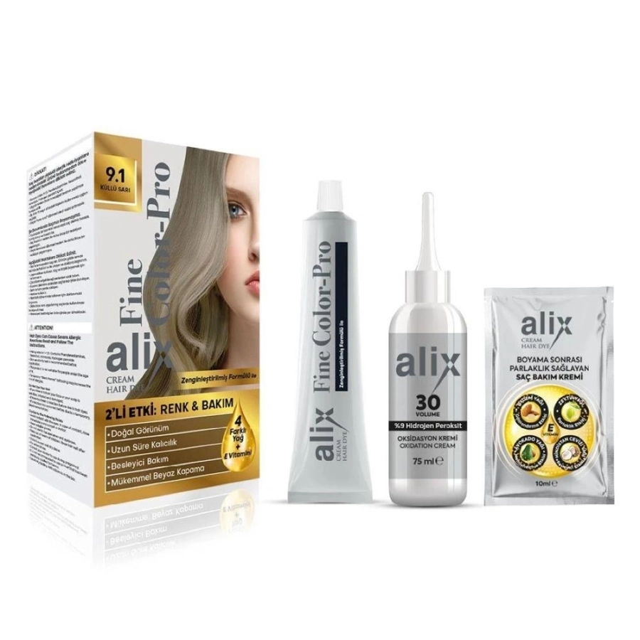 Alix Kit Saç Boyası 9.1 Küllü Sarı