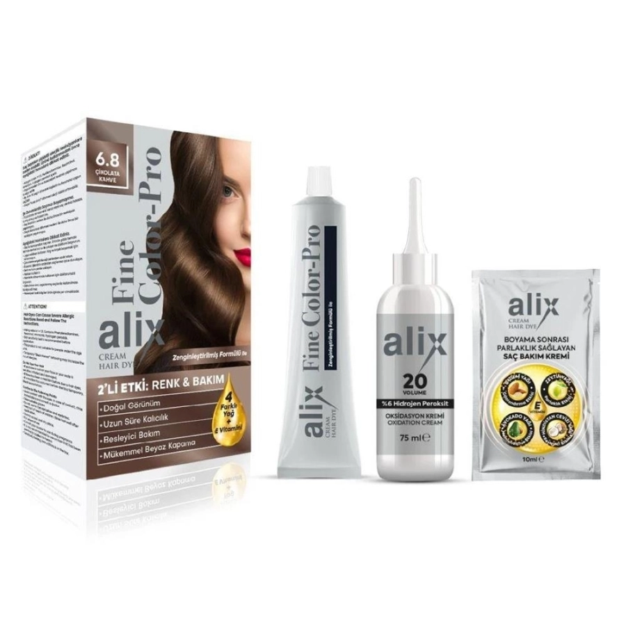 Alix Kit Saç Boyası 6.8 Çikolota Kahve