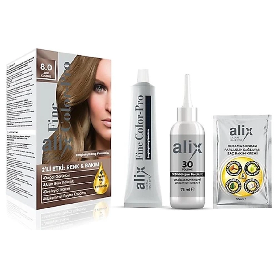 Alix Kit Saç Boyası 8.0 Açık Kumral