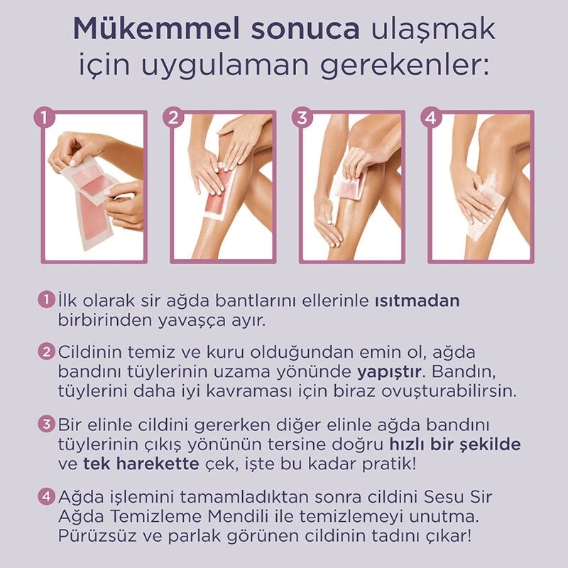 Sesu Hassas Ciltler için Tüm Vücut 12’li Sir Ağda Bandı