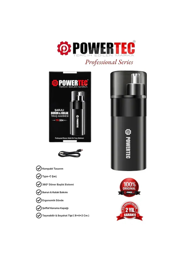 Powertec TR-504 Kulak-Burun Tüy Kesme Makinesi