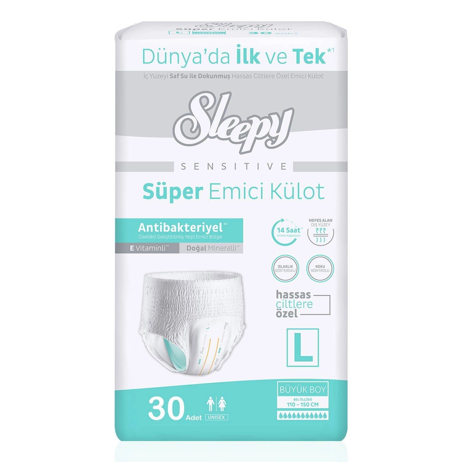Sleepy Sensitive Süper Emici Külot Büyük Boy L 30’lu Hasta Bezi