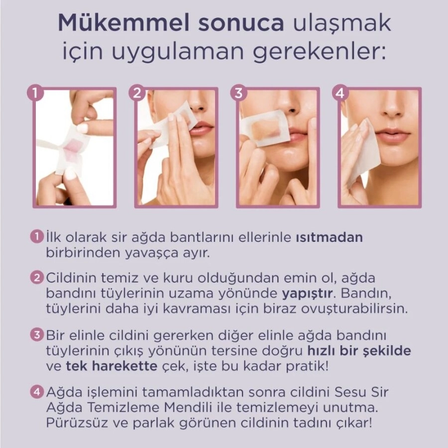 Sesu Soft Tüm Vücut ve Yüz Bölgesi 32’li Sir Ağda Bandı