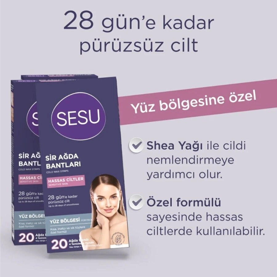 Sesu Hassas Ciltler için Yüze Özel 20’li Sir Ağda Bandı