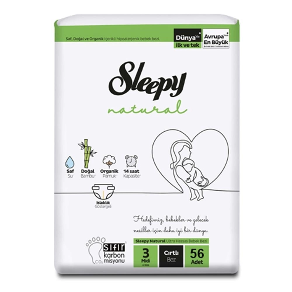 Sleepy Natural 3 Numara Midi 68’li Bebek Bezi