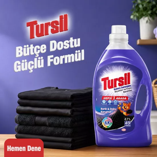 Tursil Bakım Siyahlar ve Koyu Renkliler Sıvı Deterjan 2.7 lt