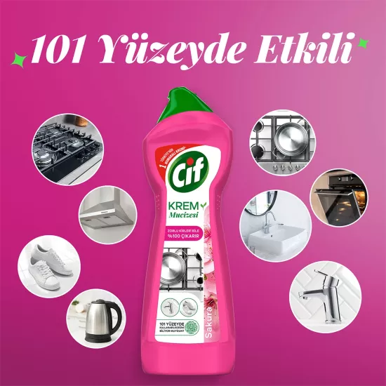 Cif Krem Sakura Mutfak Banyo Temizleyici 500 ml