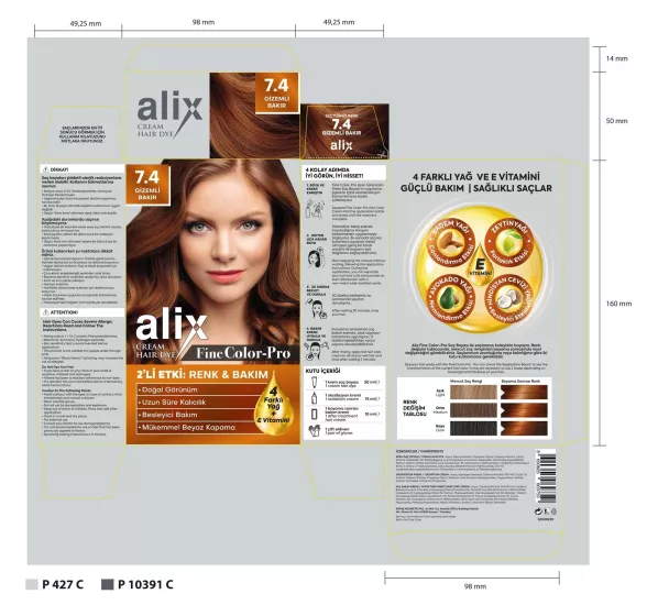 Alix Kit Saç Boyası 7.4 Gizemli Bakır