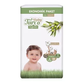 Baby Turco Doğadan 6 Numara XLarge 32’li Bebek Bezi
