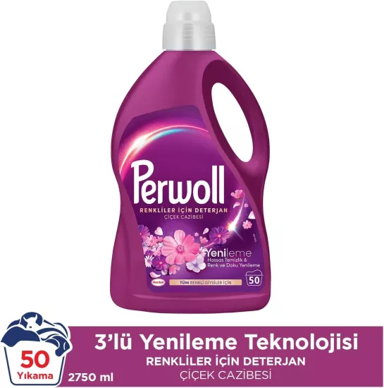 Perwoll Yenileme Çiçek Cazibesi Renkliler için Sıvı Deterjan 2.75 lt