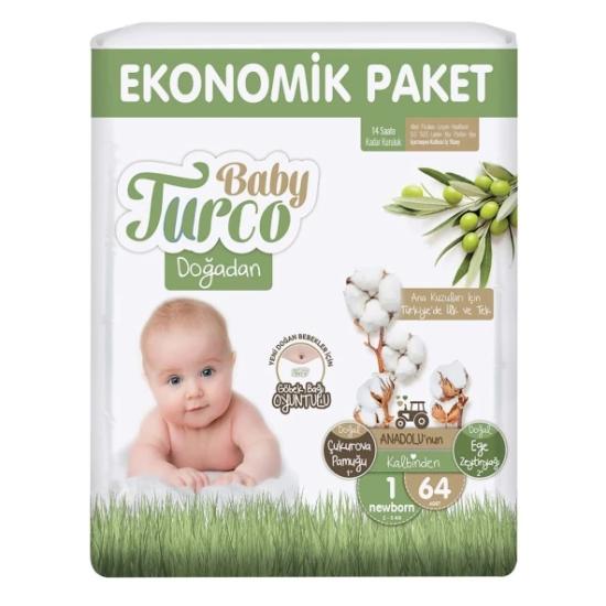 Baby Turco Doğadan 1 Numara Yenidoğan 64’lü Bebek Bezi