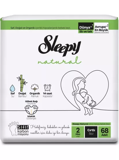 Sleepy Natural 3 Numara Midi 68’li Bebek Bezi