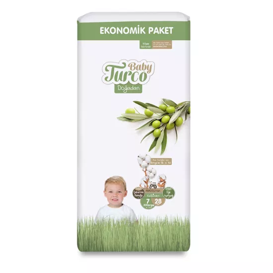 Baby Turco Doğadan 7 Numara XX Large 28’li Bebek Bezi