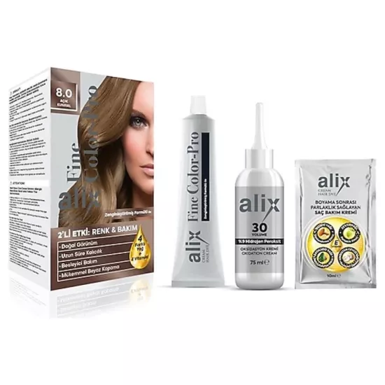 Alix Kit Saç Boyası 8.0 Açık Kumral