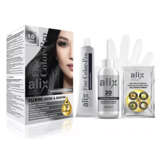 Alix Kit Saç Boyası 1.0 Siyah
