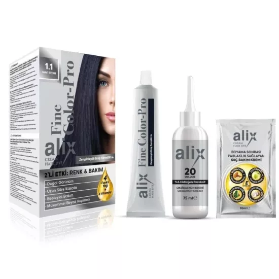 Alix Kit Saç Boyası 1.1 Mavi Siyah