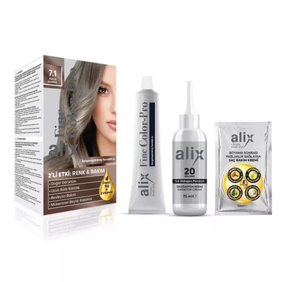 Alix Kit Saç Boyası 7.1 Küllü Kumral