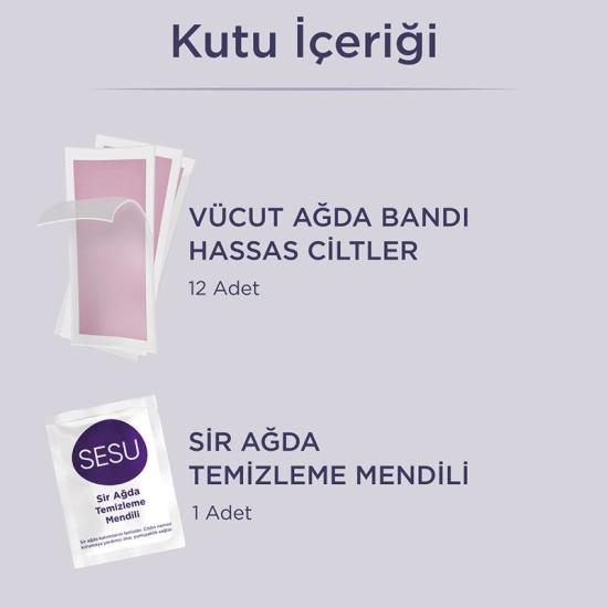 Sesu Hassas Ciltler için Tüm Vücut 12’li Sir Ağda Bandı