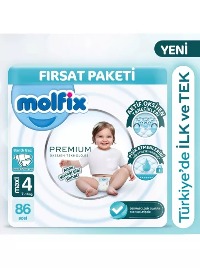 Molfix Premium 4 Numara Maxi 86’lı Bebek Bezi