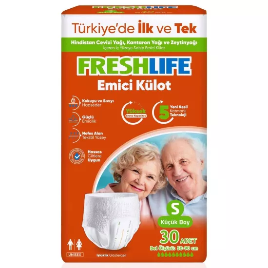 Freshlife Emici Külot Küçük Boy S 30’lu Hasta Bezi