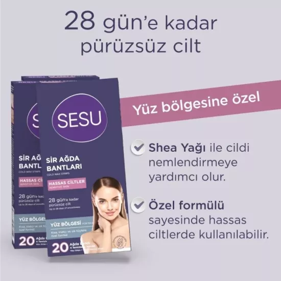 Sesu Hassas Ciltler için Yüze Özel 20’li Sir Ağda Bandı