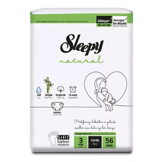 Sleepy Natural 3 Numara Midi 68’li Bebek Bezi